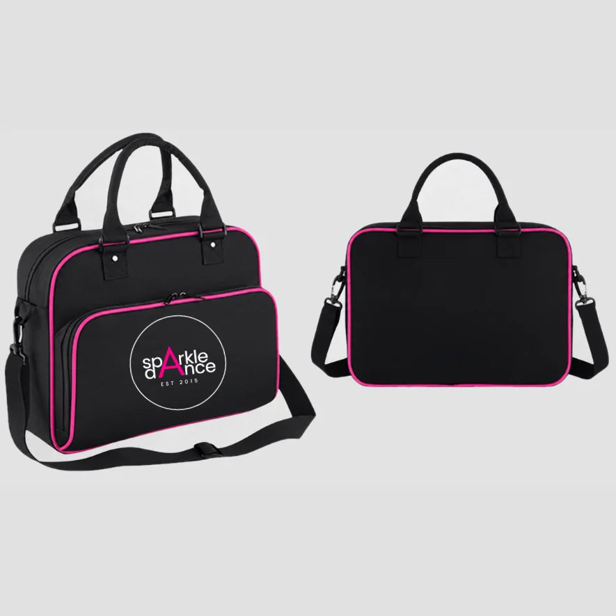 Sparkle Dance Studios Black.Fuchsia Pink Zipped Dance Bag