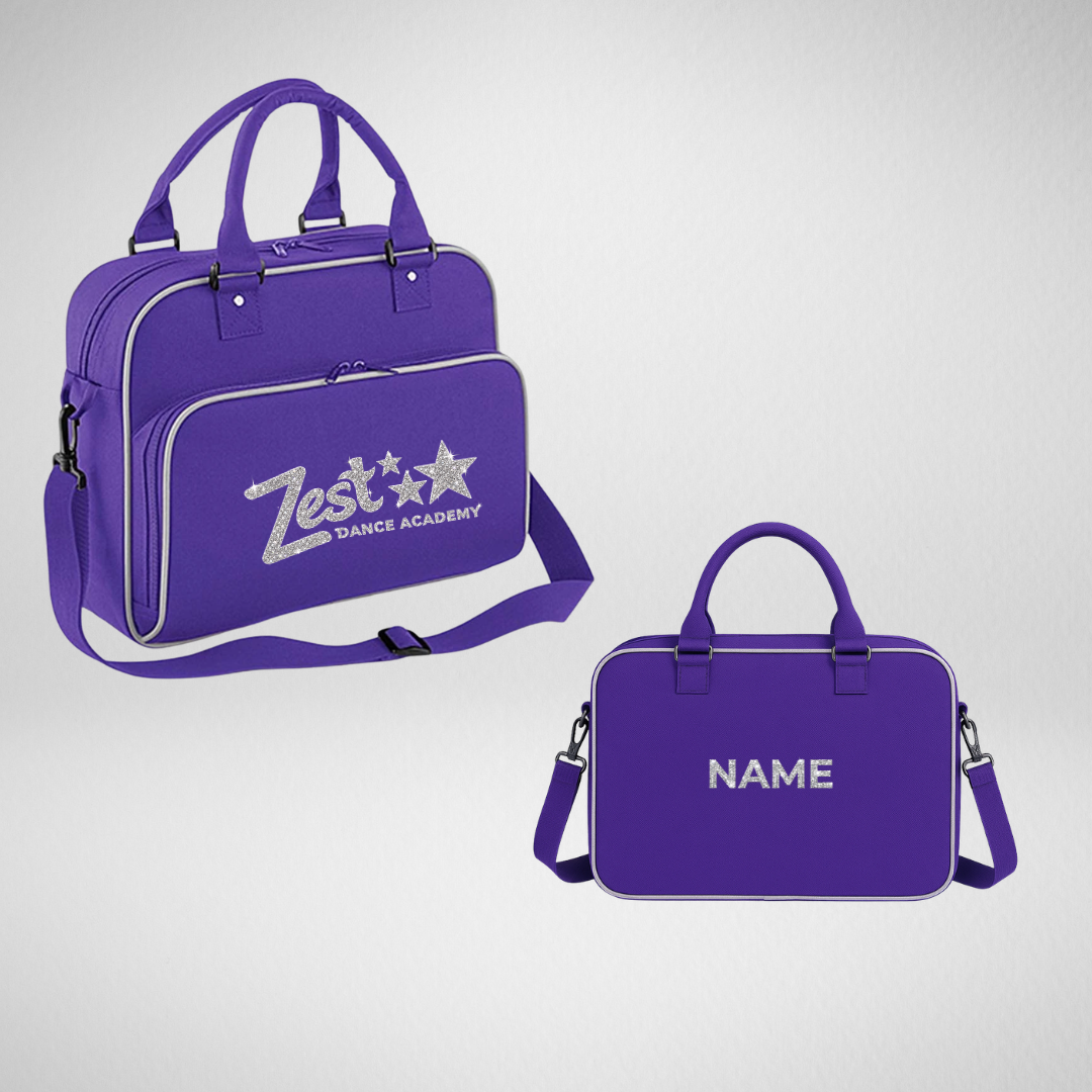 Zest Dance Academy Glitter Purple Zipped Dance Bag