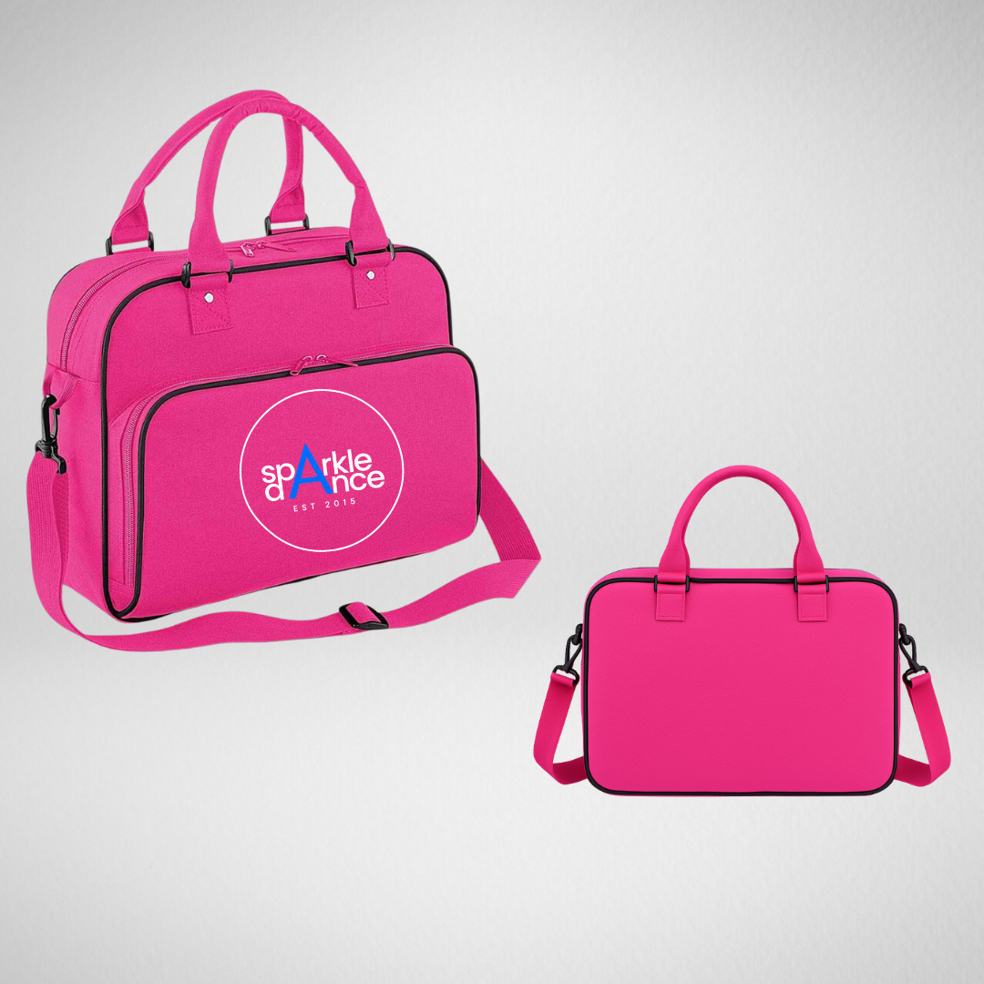 Sparkle Dance Studios Fuchsia/Black Blue Zipped Dance Bag