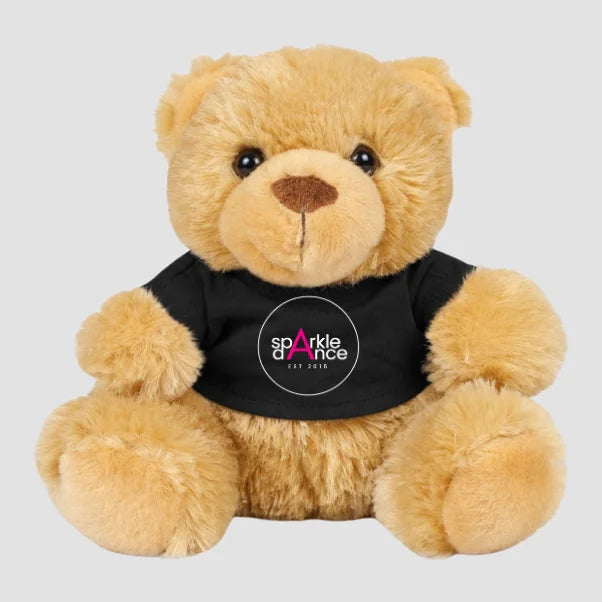 Sparkle Dance Studios Brown Teddy in Black T-Shirt Pink