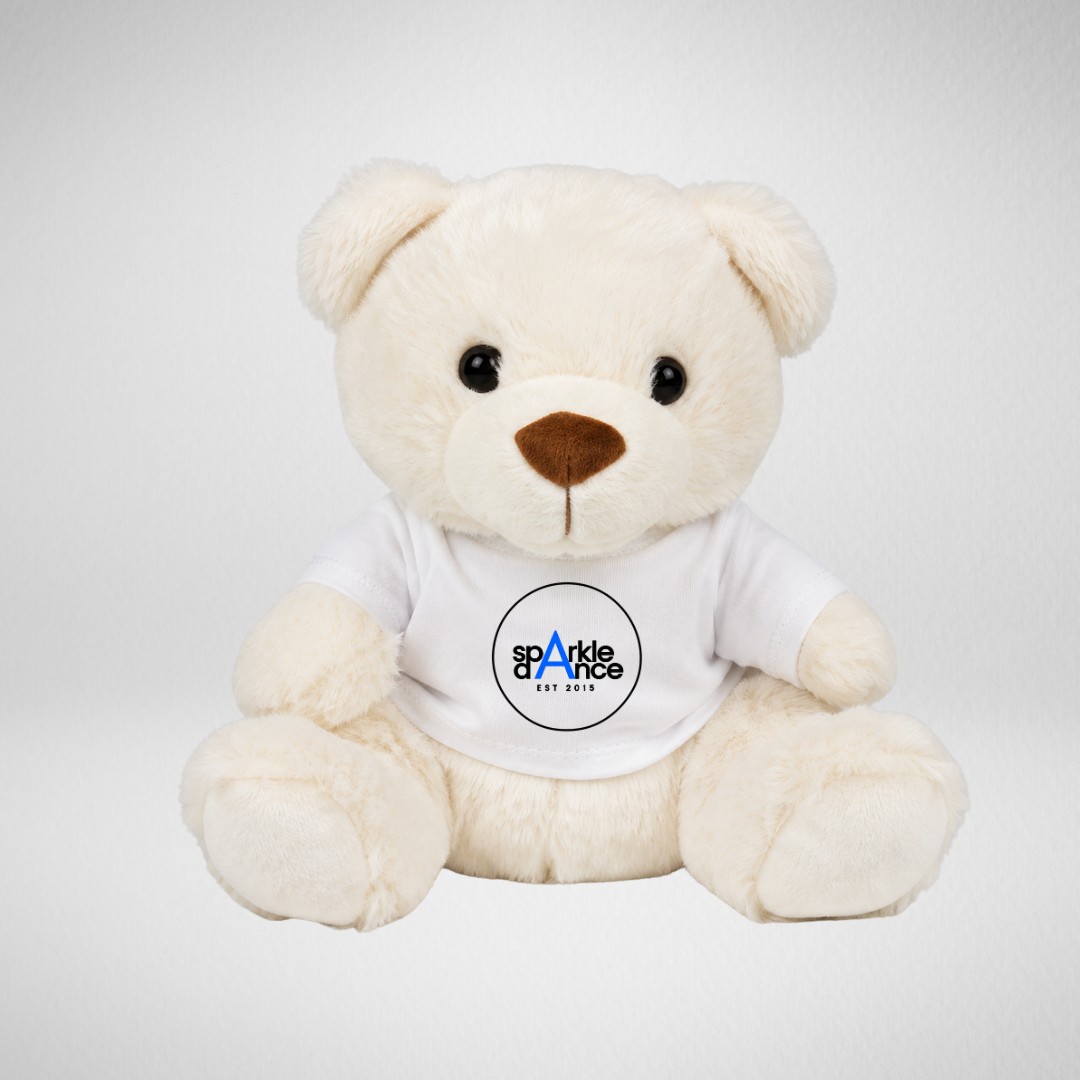 Sparkle Dance Studios Cream Teddy in White T-Shirt Blue