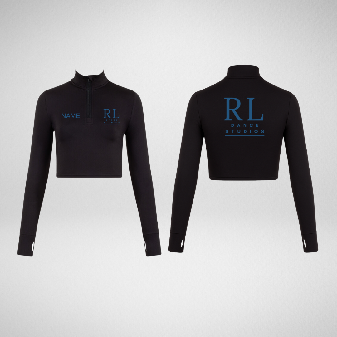RL Dance Studios Long Sleeved Zip Crop Top