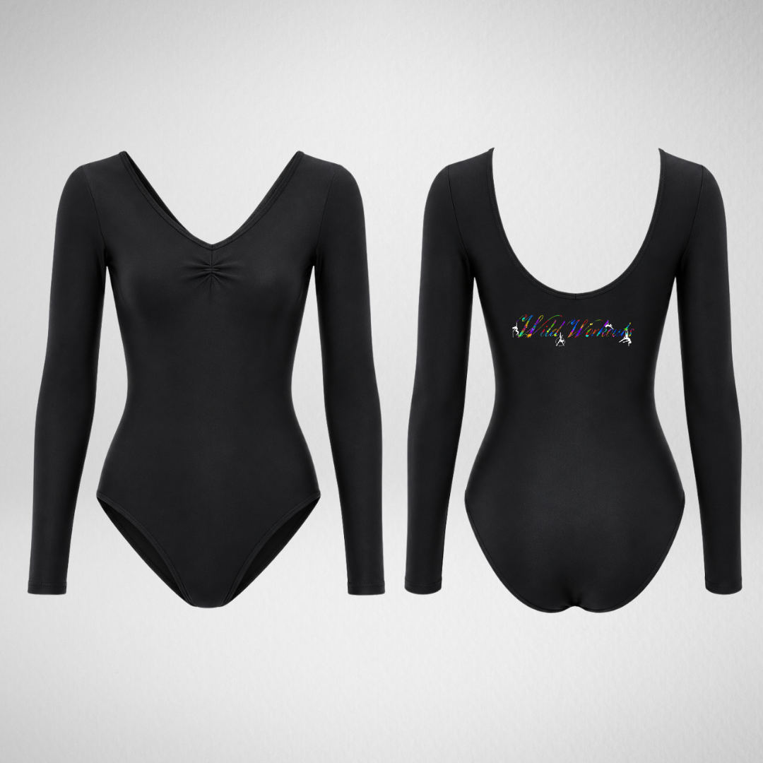 Wild Workouts Ruched Front Long Sleeved Leotard