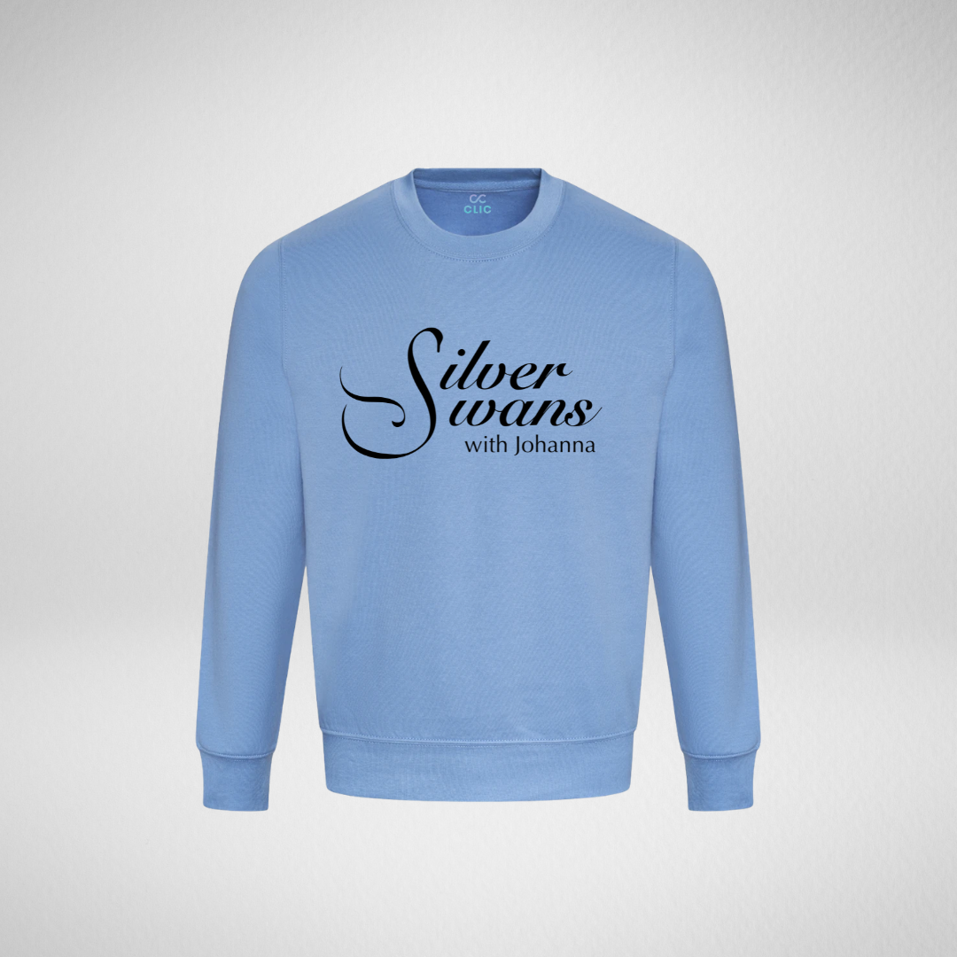 Silver Swans Cornflower Blue Standard Sweatshirt