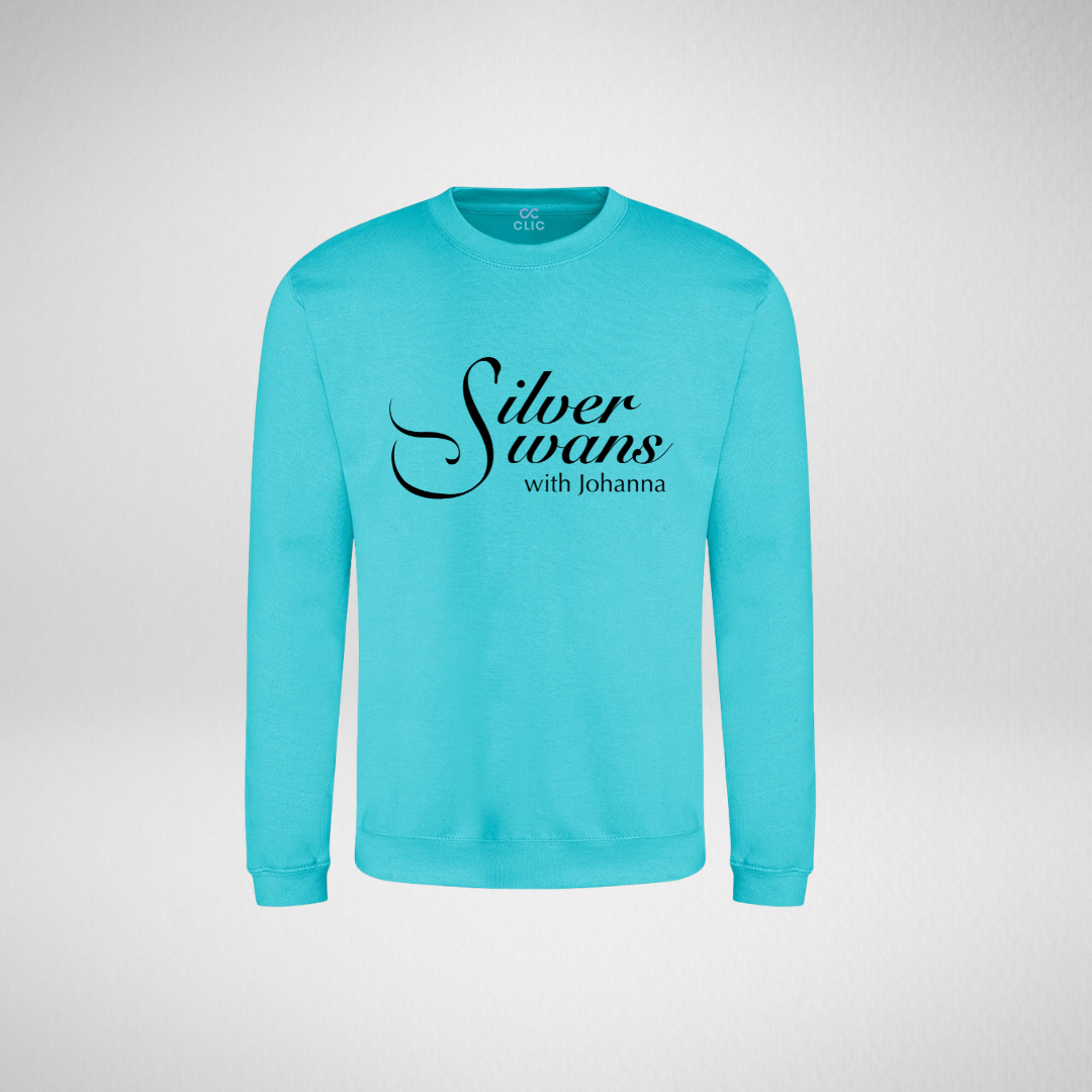 Silver Swans Turquoise Standard Sweatshirt