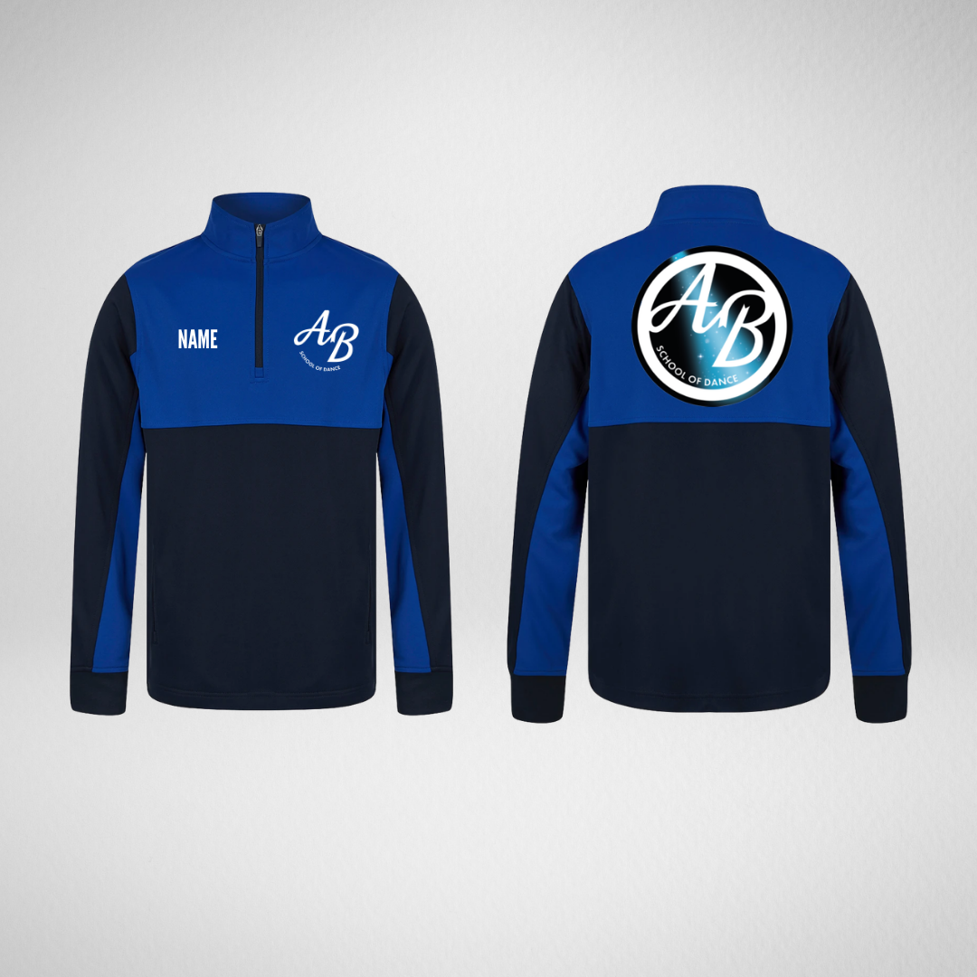 AB School of Dance 1/4 Zip Team Sweatshirt Navy/Royal