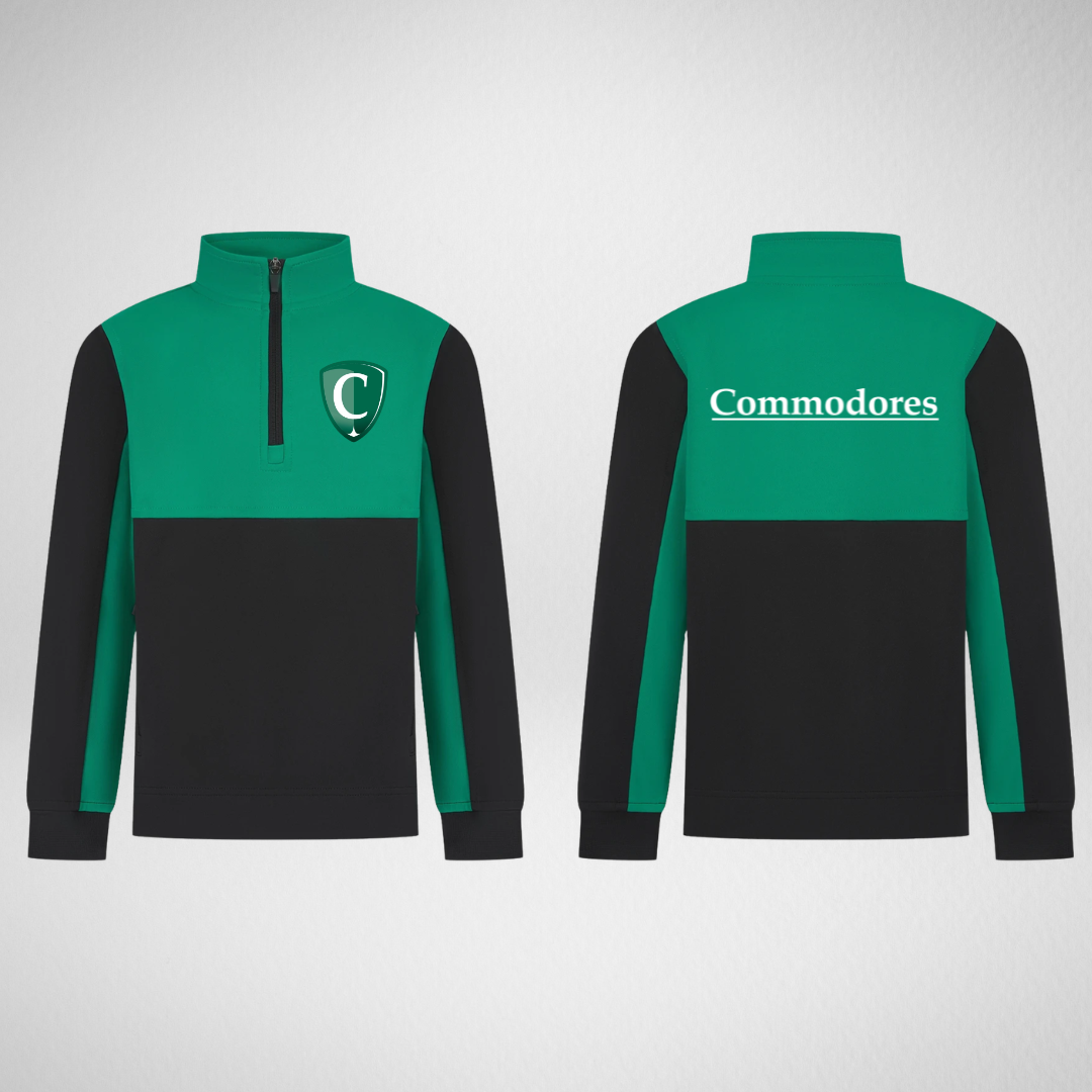 Commodores Colour Guard Black/Green 1/4 Zip Team Sweatshirt