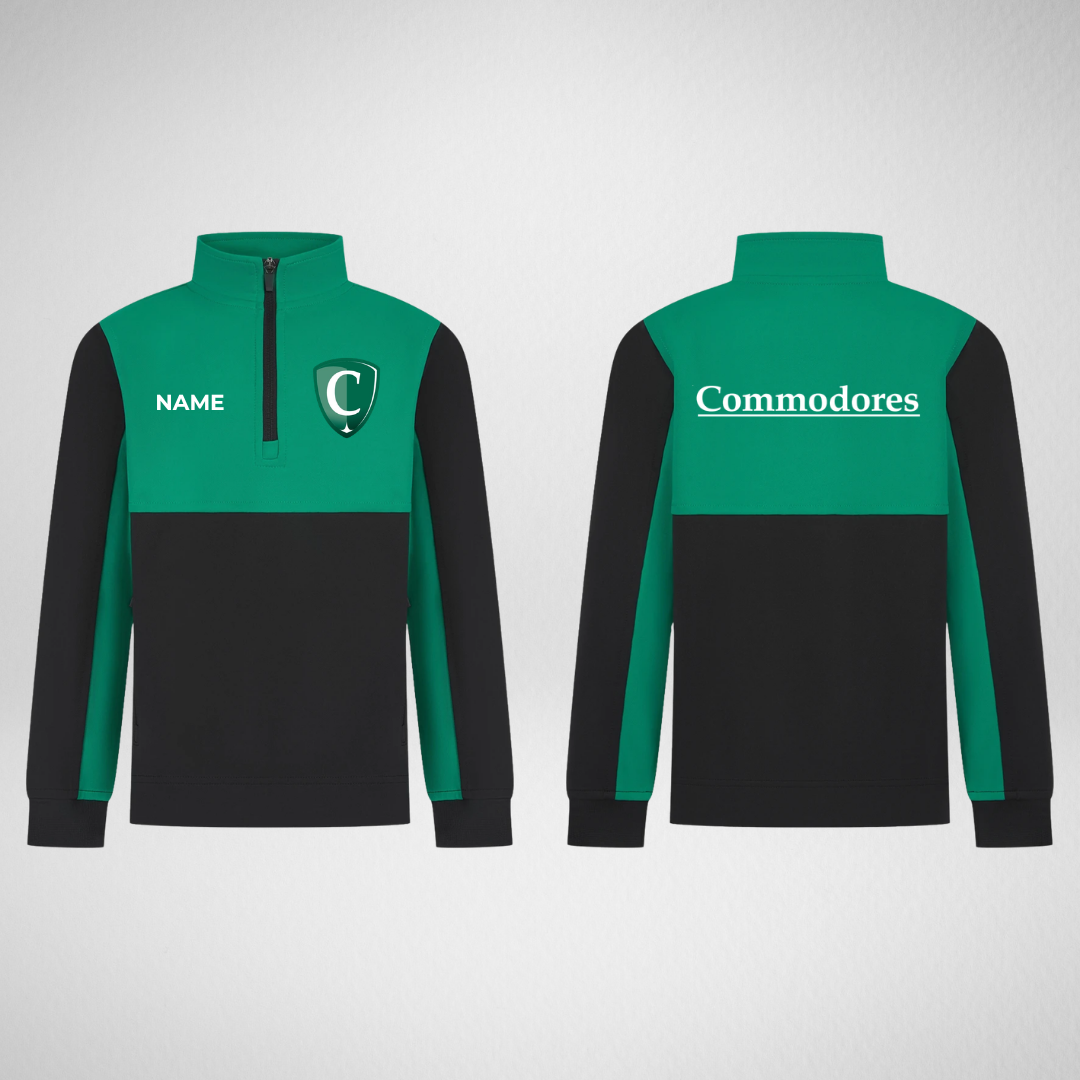 Commodores Colour Guard Black/Green 1/4 Zip Team Sweatshirt