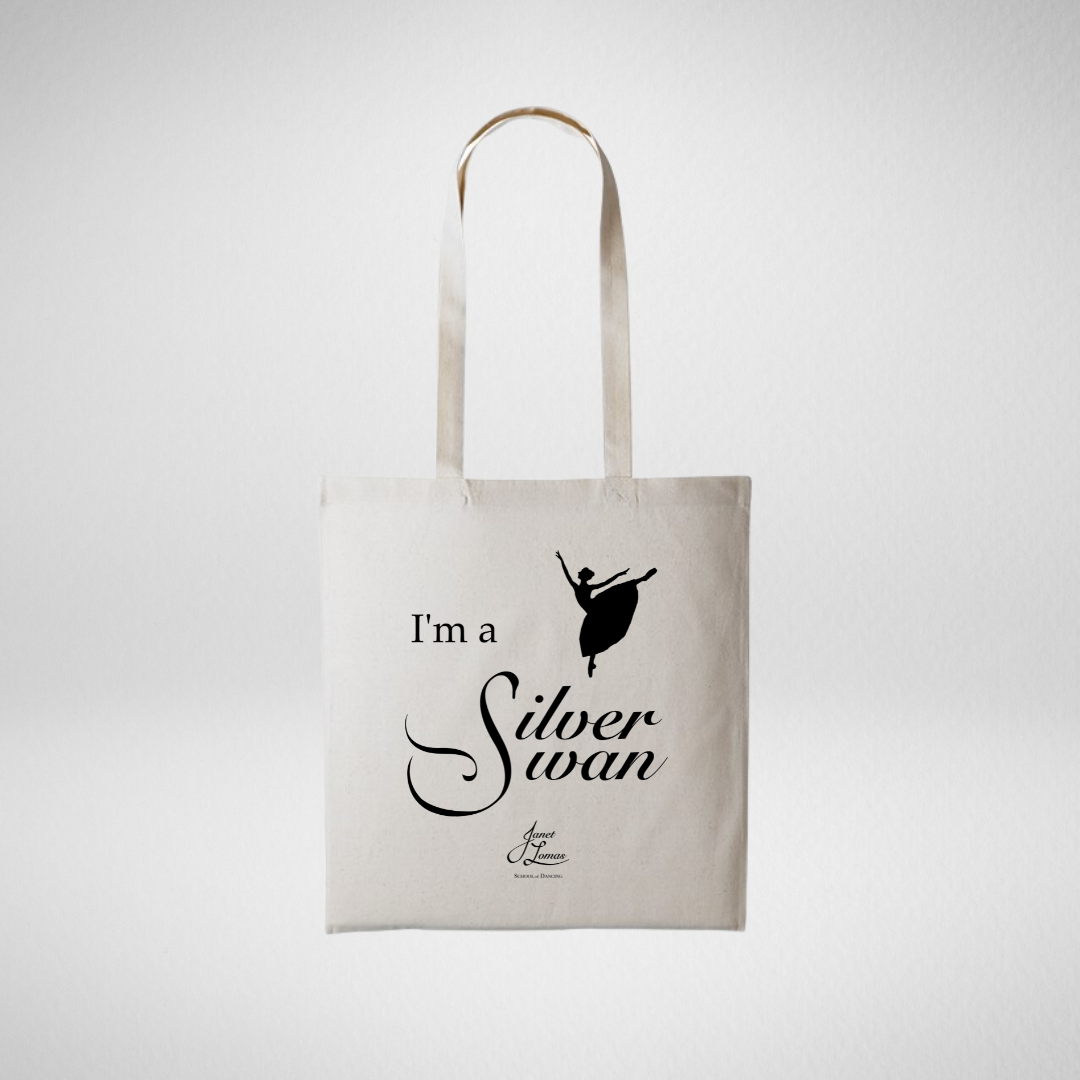 Silver Swans Natural Tote Bag