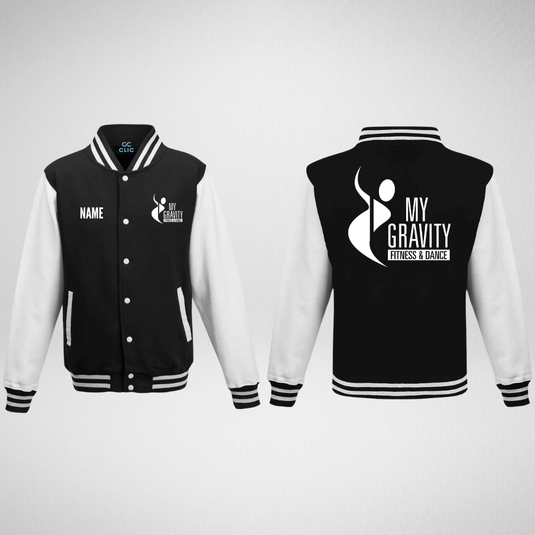 My Gravity Aerial & Dance Academy Black/White Varsity Jacket