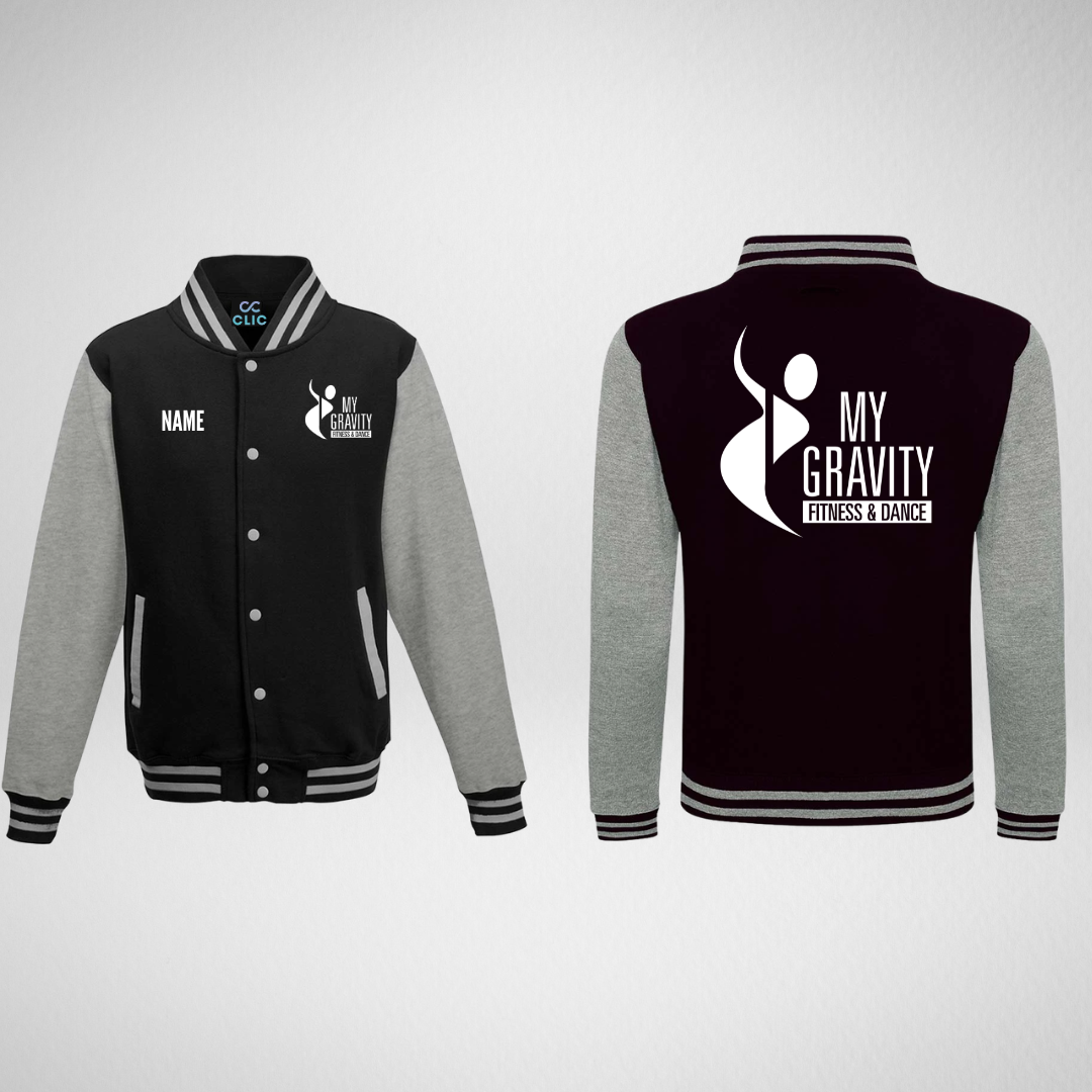 My Gravity Aerial & Dance Academy Black/Grey Varsity Jacket