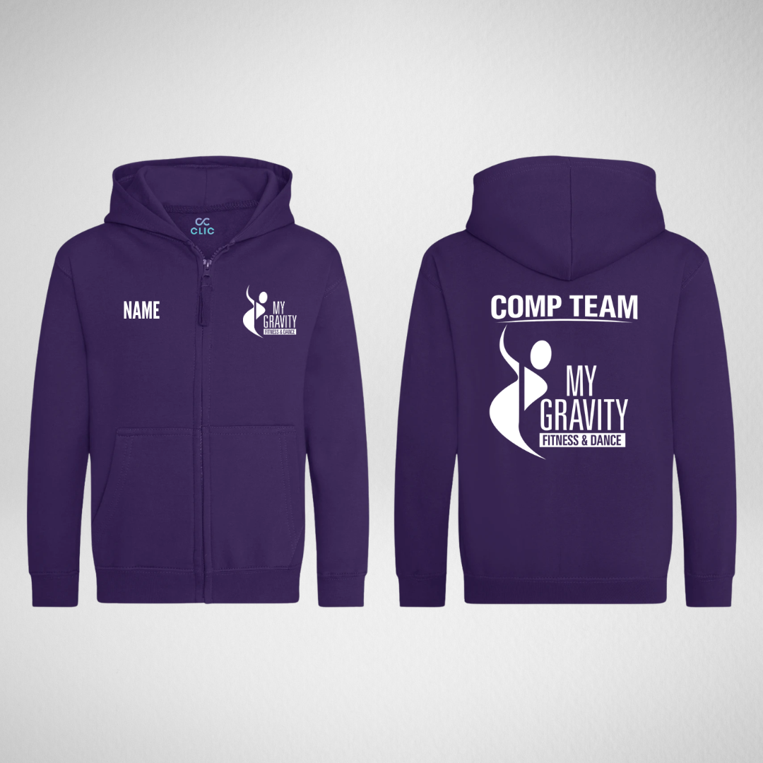 My Gravity Aerial & Dance Academy Purple COMP TEAM Zipped Hoodie