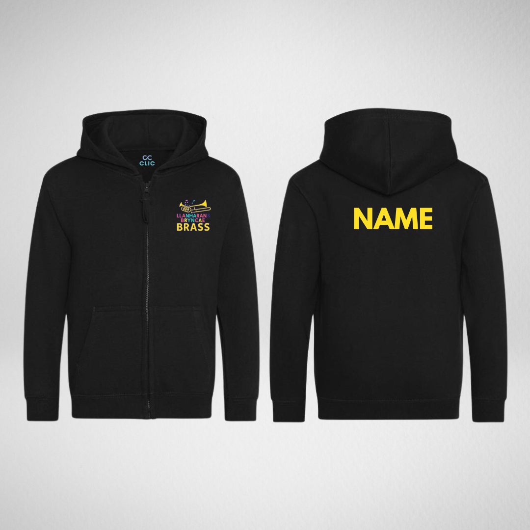 Llanharan & Bryncae Brass Zipped Hoodie