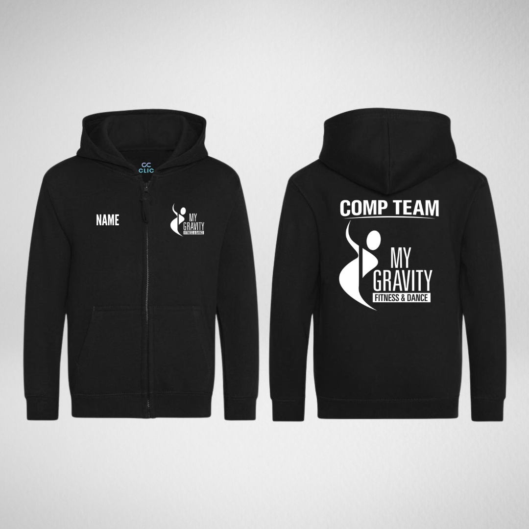 My Gravity Aerial & Dance Academy Black COMP TEAM Zipped Hoodie