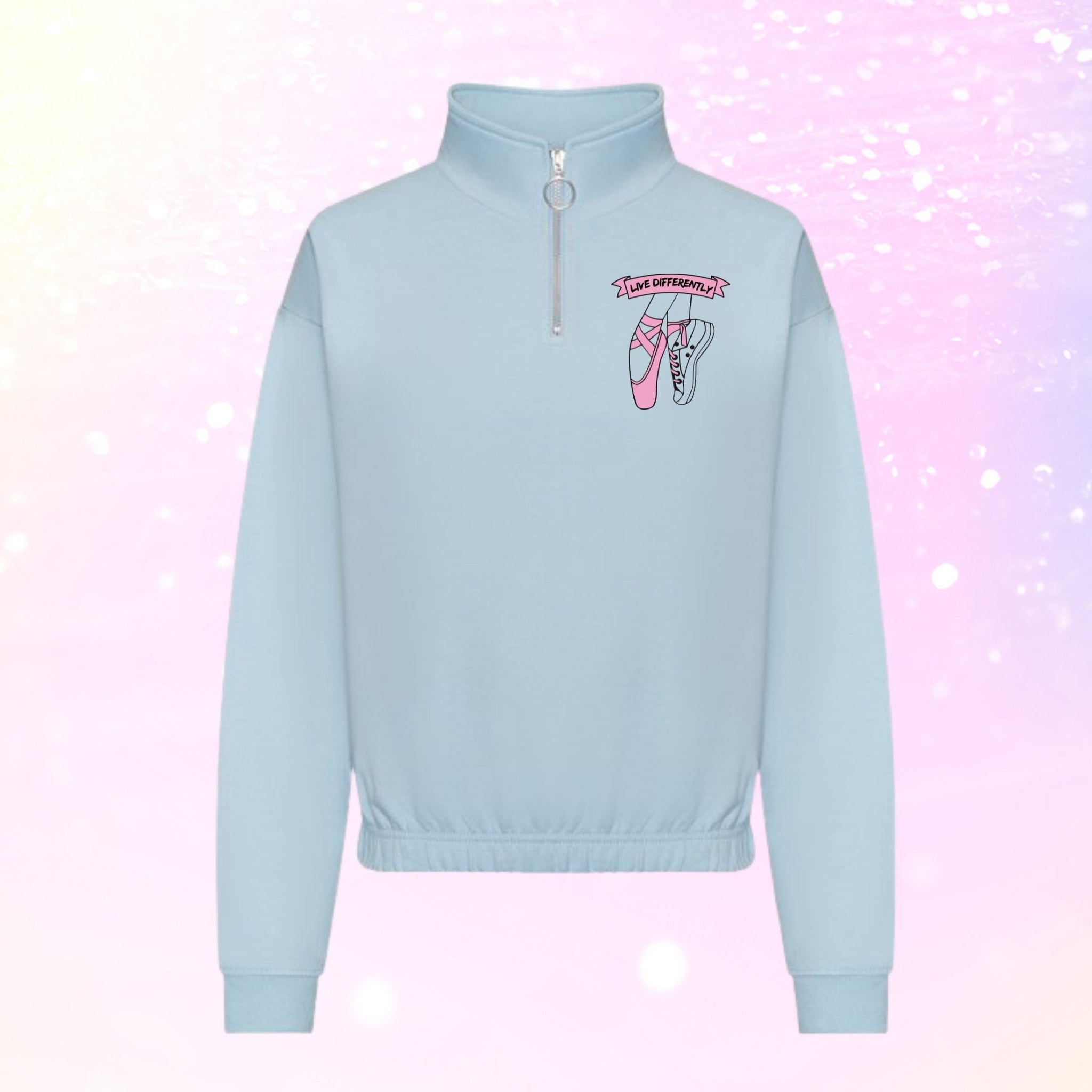 Live Differently Crop 1/4 Zip Sweatshirt