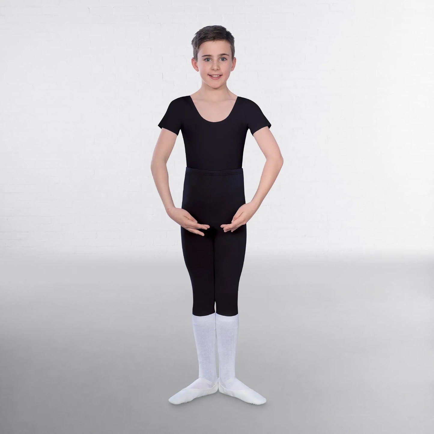 Male Short Sleeved Scoop Neck Leotard
