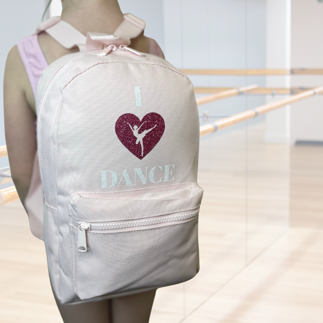 I Love Dance Mini Glitter Rucksack