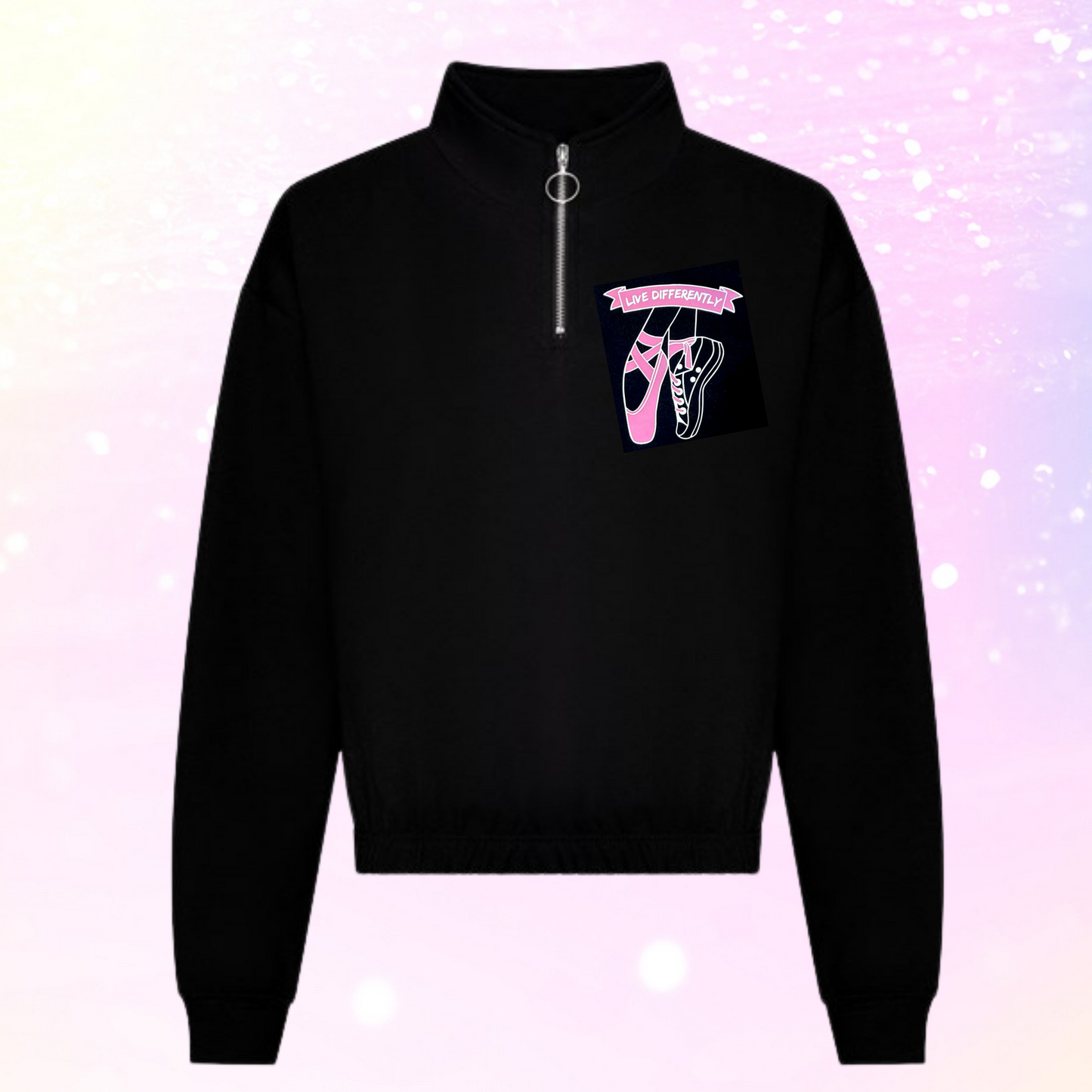 Live Differently Crop 1/4 Zip Sweatshirt