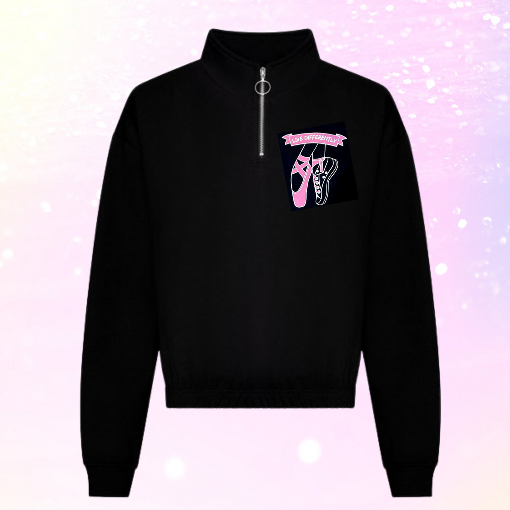 Live Differently Crop 1/4 Zip Sweatshirt