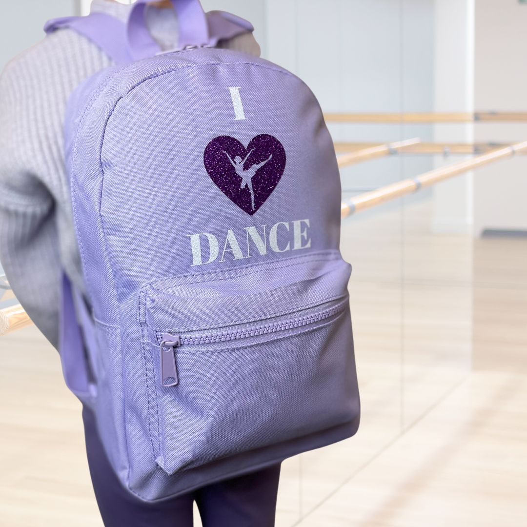 I Love Dance Mini Glitter Rucksack