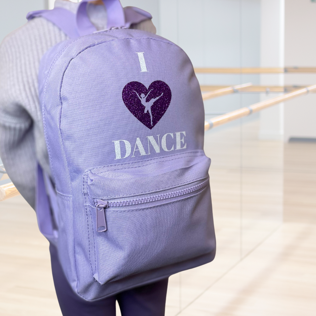 I Love Dance Mini Glitter Rucksack