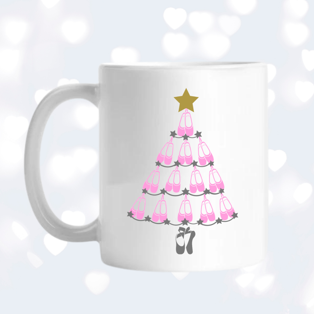 Personalised Pointe Shoes Christmas Tree Mug